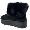 SOBEYO Women's Platform Booties Suede Fur Lining Pull On Cuff Ankle Boots Black Suede Size 10/41 view 2