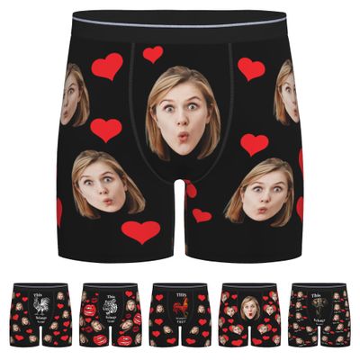 Custom Boxers with Face on Them Custom Underwear Personalized Boxers for Boyfriend Christmas Birthday Gift Ideas for Men Funny Boxers-L-0028