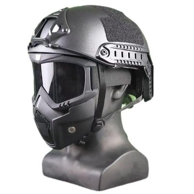 MICH Airsoft Helmet and Mask Set,Airsoft Maskwith Detachable Anti-Fog Goggles Protective Full Face Tactical Mask for CS Airsoft Shooting Halloween Cosplay Cycling Party