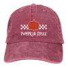 Pumpkin Spice Hat Funny Cotton Hats Adjustable Vintage Cowboy Baseball Cap for Men Women Red view 1