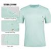 SG Edge Men's Rash Guard Shirts UPF 50+ Moisture Wicking Short Sleeve Chest Pocket Quick Dry Lightweight,Light Green,L view 2