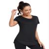 Abrooical Women's Hiking Crew Neck Short Sleeve Sports Yoga Breathable Casual Tops Sunwear Black 01 X-Large view 2