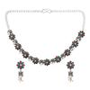 Efulgenz Indian Oxidized Jewelry Floral Faux Pearl Drop Indian Jewelry Sets for Women Antique Boho Multicolor Stone Necklace Sets Dangle Earrings Choker Necklace Earrings Set Bohemian Jewelry Set for Women view 1