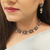 Efulgenz Indian Oxidized Jewelry Floral Faux Pearl Drop Indian Jewelry Sets for Women Antique Boho Multicolor Stone Necklace Sets Dangle Earrings Choker Necklace Earrings Set Bohemian Jewelry Set for Women view 3