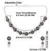 Efulgenz Indian Oxidized Jewelry Floral Faux Pearl Drop Indian Jewelry Sets for Women Antique Boho Multicolor Stone Necklace Sets Dangle Earrings Choker Necklace Earrings Set Bohemian Jewelry Set for Women view 4