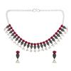 Efulgenz Indian Oxidized Jewelry Indian Jewelry Sets for Women Antique Boho Floral Drop Faux Pearl Pink Crystal Stone Necklace Sets with Drop Dangle Earrings Choker Necklace Earrings Set Bohemian Jewelry Set for Women view 1