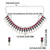 Efulgenz Indian Oxidized Jewelry Indian Jewelry Sets for Women Antique Boho Floral Drop Faux Pearl Pink Crystal Stone Necklace Sets with Drop Dangle Earrings Choker Necklace Earrings Set Bohemian Jewelry Set for Women view 4