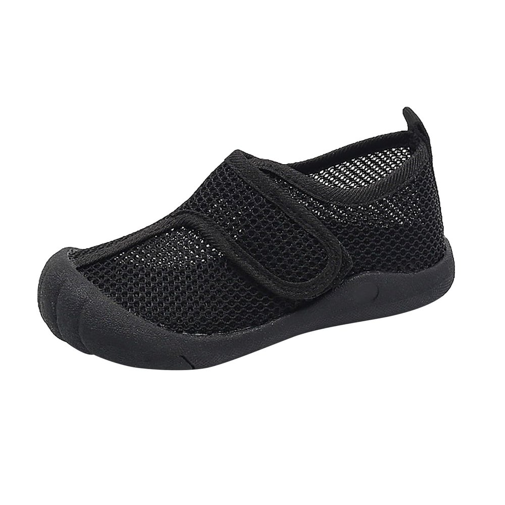 Boys Girls Solid Color Mesh Breathable Beach Water Shoes Hollowed Non Slip Sandals Kids Quick-Dry  Socks (Black, 6.5 Infant)