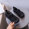 Boys Girls Solid Color Mesh Breathable Beach Water Shoes Hollowed Non Slip Sandals Kids Quick-Dry  Socks (Black, 6.5 Infant) view 2