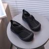Boys Girls Solid Color Mesh Breathable Beach Water Shoes Hollowed Non Slip Sandals Kids Quick-Dry  Socks (Black, 6.5 Infant) view 3