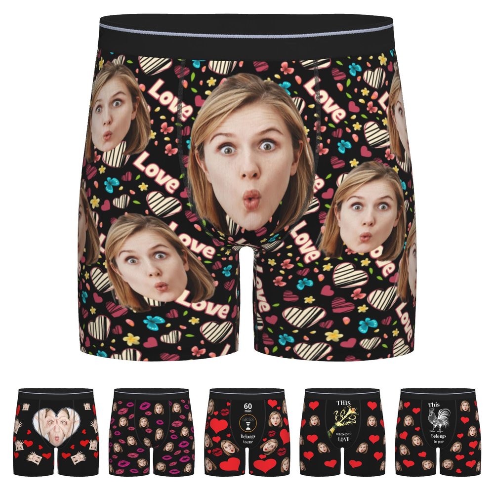 Personalized Custom Boxers for Boyfriend - Funny Face M-007