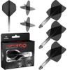 Mission Darts Force 90 | Integrated Precision Moulded Dart Flight and Shaft System, Pack of 3 Professional Highly Durable Combined Dart Flights and Stems | Standard No.2 (Black Gradient, Tweenie) view 1