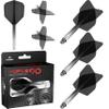 Mission Darts Force 90 | Integrated Precision Moulded Dart Flight and Shaft System, Pack of 3 Professional Durable Combined Dart Flights and Stems | Standard No.6 (Black Gradient, Short). view 1