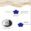 14K Gold Plated Stainless Steel Four Leaf Clover Stud Earrings for Women (Dark Blue-Gold Plated) view 3
