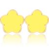 14K Gold Plated Stainless Steel Four Leaf Clover Stud Earrings for Women (Yellow-Gold Plated) view 1