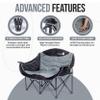 AeroWild Double Folding Chair  Portable Loveseat for 2 Adults with 600 lbs Support  Water & UV Resistant Folding Outdoor Chair for Beach, Picnic, Camping view 4