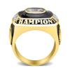 NineFit Basics Stainless Steel Championship Ring Custom Text and Color - Football, baseball, softball, basketball, esports, fantasy sports, hockey, cheer, 11, Basketballl-Gold view 4