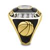 NineFit Basics Stainless Steel Championship Ring Custom Text and Color - Football, baseball, softball, basketball, esports, fantasy sports, hockey, cheer, 5, Basketballl-Gold view 3