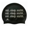 BONDYEUN BONDYUEN Swim Cap Fit Kids Boys Girls Men Women with Short or Medium Hair Fun Cute Design Patterns Silicone Swimming Caps, EST Black view 1