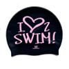 BONDYEUN BONDYUEN Swim Cap Fit Kids Boys Girls Men Women with Short or Medium Hair Fun Cute Design Patterns Silicone Swimming Caps, ILSwim Black view 1