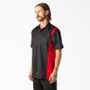 Dickies Two-Tone Short Sleeve Work Shirt, Black/English RED, M view 2