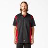 Dickies Two-Tone Short Sleeve Work Shirt, Black/English RED, M view 3