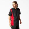 Dickies Two-Tone Short Sleeve Work Shirt, Black/English RED, M view 4
