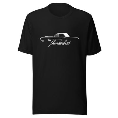 1966 Thunderbird Tshirt for American Classic car Owners Antique Automotive tee Black
