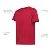 Holloway Youth All-Pro Tee, Scarlet Heather, L view 4