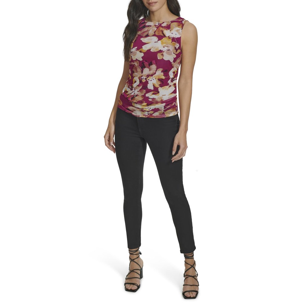Calvin Klein Women's Sportswear Blouse,Jewel Multi,L