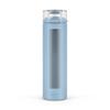 Ello Syndicate 20oz Reusable Glass Water Bottle with One-Touch Leak Proof Flip Lid, Protective Non-Slip Silicone Sleeve, Carry Loop for Coffee, Tea and Water, BPA-free, Dishwasher Safe, Tech Blue view 1