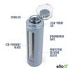 Ello Syndicate 20oz Reusable Glass Water Bottle with One-Touch Leak Proof Flip Lid, Protective Non-Slip Silicone Sleeve, Carry Loop for Coffee, Tea and Water, BPA-free, Dishwasher Safe, Tech Blue view 3