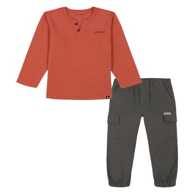 Lucky 2pc Knit Woven Pant Set