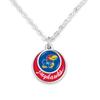 From the Heart Kansas Jayhawks Stacked Disk Necklace Jewelry Gift Licensed KU, Silver view 1