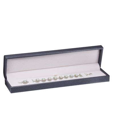 ALLUREPACK Luxury Weave Textured Bracelet Box for Women & Men Jewelry Gift Box Ideal for Bracelet Case, Necklace, Chain Bracelet/Necklace Box with Soft Suede Interior and Matching Outer Box