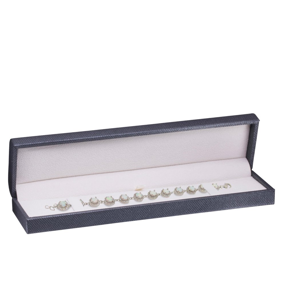 ALLUREPACK Luxury Weave Textured Bracelet Box for Women & Men Jewelry Gift Box Ideal for Bracelet Case, Necklace, Chain Bracelet/Necklace Box with Soft Suede Interior and Matching Outer Box