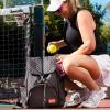 Genie Designer Quilted Pickleball Bag for Women - Luxury Court to Office Backpack - Fits 2 Paddles & 15.8 Laptop - Padded Professional Travel Backpack with Shoe Compartment - Grey Black view 2