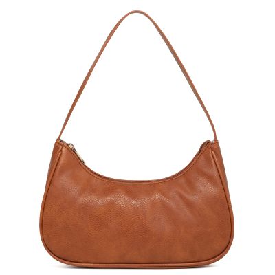 Afashor Shoulder Bags for Women Vegan Leather Hobo Sling Tote Handbag Retro Clutch Purse with Zipper Closure (Lychee-Brown)
