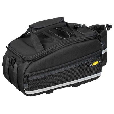 Topeak MTM Multi Mount TrunkBag EX, Water Resistant Cycle Trunk Bag with expandable pannier sides to fit KLICKfix/Racktime Snapit or MIK Adapter Pannier Racks, Black