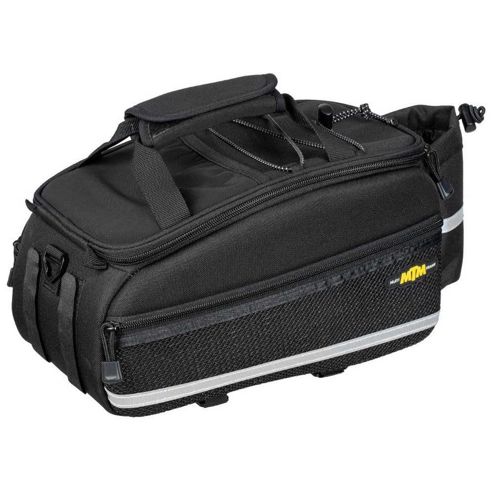 Topeak MTM Multi Mount TrunkBag EX, Water Resistant Cycle Trunk Bag with expandable pannier sides to fit KLICKfix/Racktime Snapit or MIK Adapter Pannier Racks, Black