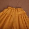 Toddler Baby Girls Cotton Linen Wide Leg Pants Solid Color Ruffles Hem Loose Pants School Uifrm (Yellow, 6-8 Years) view 3