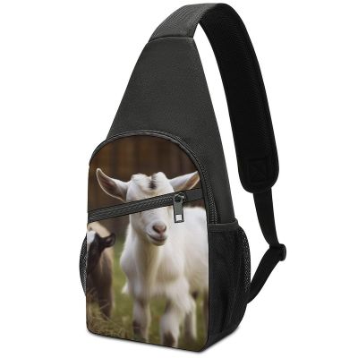 Sling Backpack for Women Men Crossbody Chest Bag Travel Cute Goat Daypack Shoulder Bag for Hiking