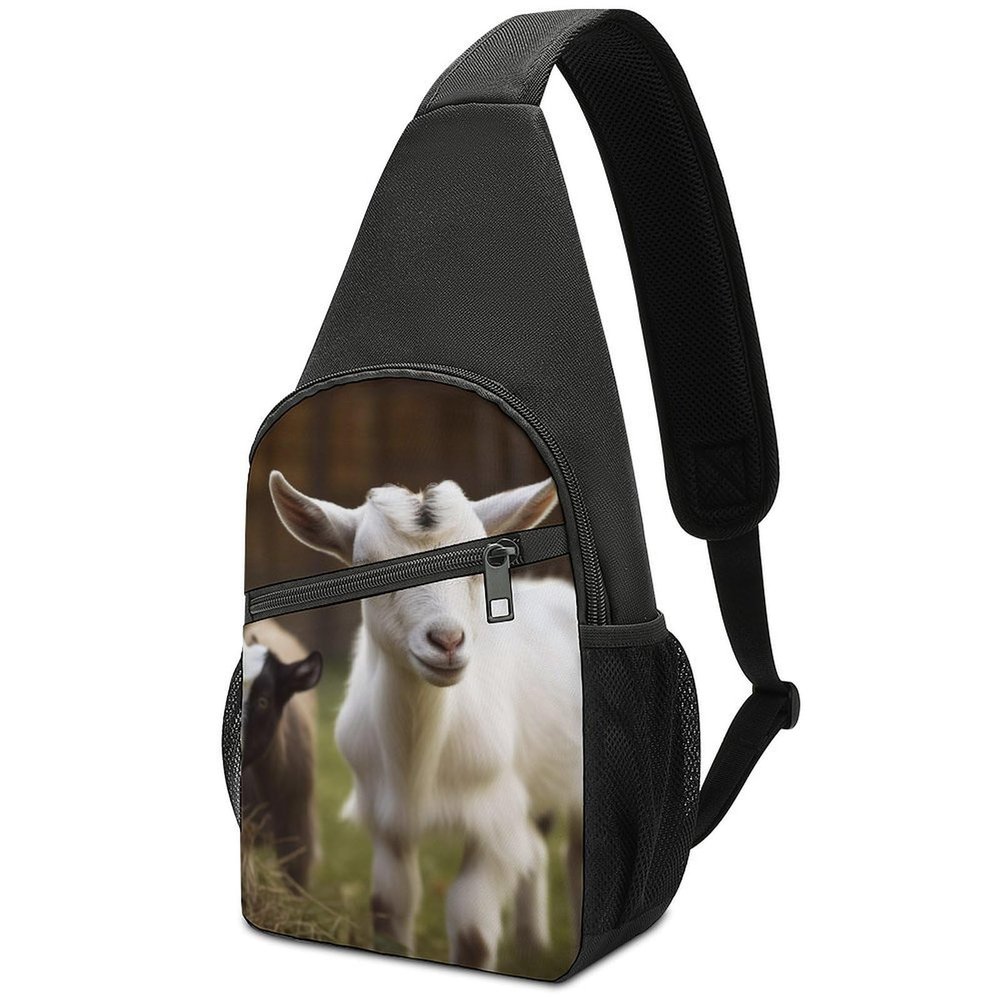 Sling Backpack for Women Men Crossbody Chest Bag Travel Cute Goat Daypack Shoulder Bag for Hiking