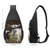 Sling Backpack for Women Men Crossbody Chest Bag Travel Cute Goat Daypack Shoulder Bag for Hiking view 2
