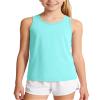Auranso Girls Tank Tops Racerback Sleeveless UPF 50+ Quick Dry Kids Athletic Shirts Sports Dance Workout Tops Light Blue 11-12 Years view 1