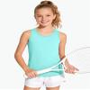 Auranso Girls Tank Tops Racerback Sleeveless UPF 50+ Quick Dry Kids Athletic Shirts Sports Dance Workout Tops Light Blue 11-12 Years view 2