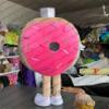 FurryMascot New Sport Waver Pancake Food Pink Donut Mascot Costumes Mascota School Spirit, Large view 2