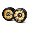CLAS FOX 95A Speed/Derby Wheels Aluminum Roller Skate Wheels Indoor Roller Replacement Wheel (Set of 8)(Black PU Golden Core view 1