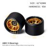CLAS FOX 95A Speed/Derby Wheels Aluminum Roller Skate Wheels Indoor Roller Replacement Wheel (Set of 8)(Black PU Golden Core view 2