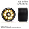 CLAS FOX 95A Speed/Derby Wheels Aluminum Roller Skate Wheels Indoor Roller Replacement Wheel (Set of 8)(Black PU Golden Core view 3